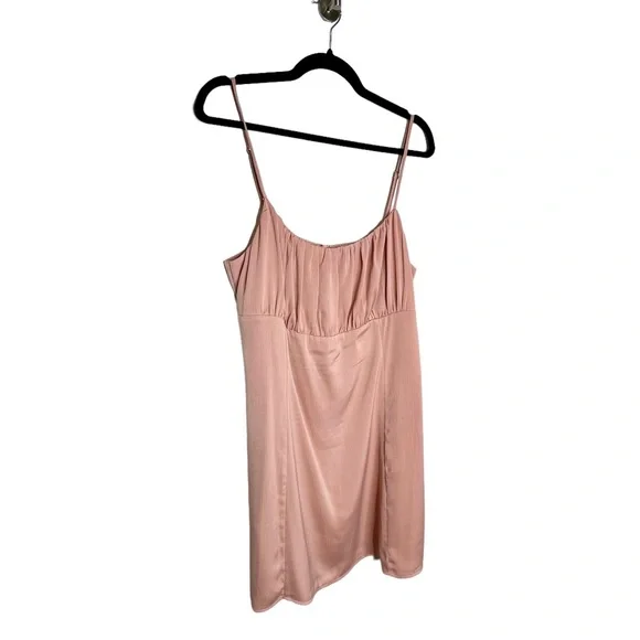 Lulus Sweet Celebrations in Light Blush Satin Sleeveless Mini Dress Size XL - Picture 4 of 6